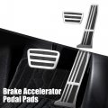 X Autohaux 2 Pcs Brake Foot Pedals Pad Cover Non-slip No Drill Metal Accelerator Pedal Covers For Toyota Rav4 Camry Lexus
