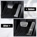 X Autohaux 2 Pcs Brake Foot Pedals Pad Cover Non-slip No Drill Metal Accelerator Pedal Covers For Toyota Rav4 Camry Lexus