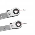 Uxcell Reversible Ratcheting Wrench 7mm X 8mm Offset Double Box End Cr-v