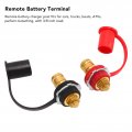 All76139 Battery Post Qiilu 1 Pair 3 8 Inch Stud Black Red Car Brass Remote Terminal For Trucks Boats Atvs