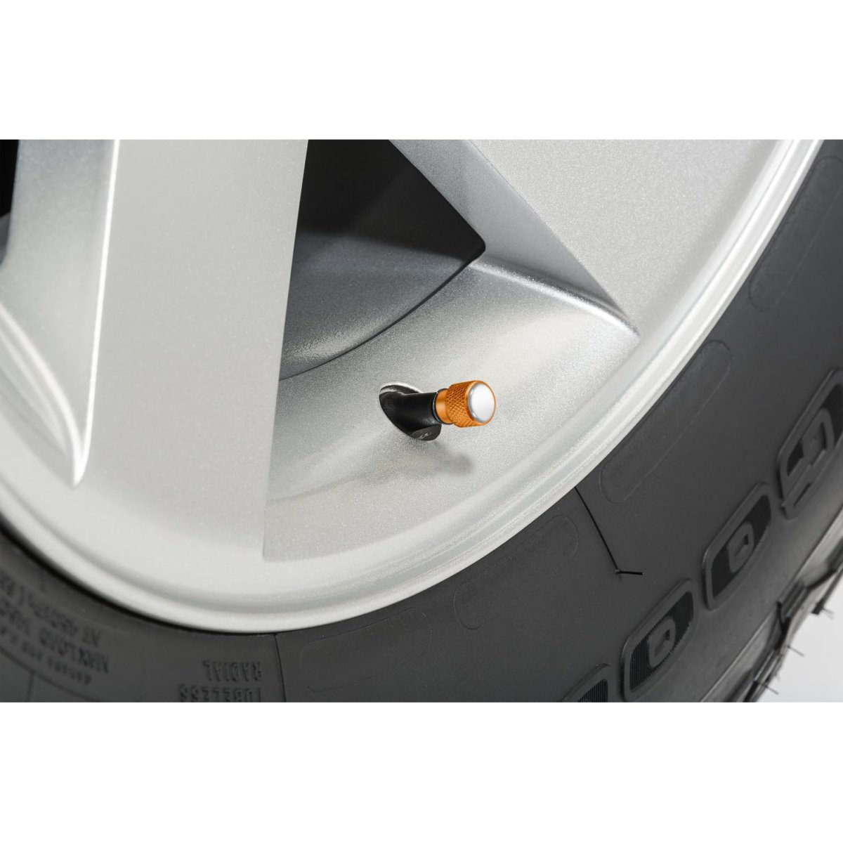 Dodge Srt Hellcat In White On Golden Premium Anodized Aluminum Tire Valve Stem Caps Set Of 4