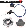 Pro Bat Rear Hydraulic Disc Brake System Left Master Cylinder Caliper Assembly With Pads For 50cc 70cc 90cc 110cc 125cc 4