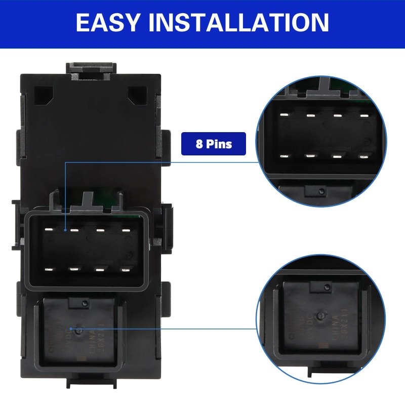 Lcwrgs 2pcs Power Window Switch Passenger Front Right Rear Left Or Button For 2007-2013 Chevy Silverado Tahoe Suburban Gmc