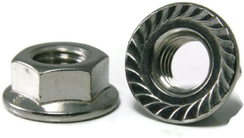 Serrated Flange Nuts 18 Stainless Steel 8 32 344 Flats X 203 In Thick 100 Pieces