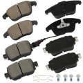 Brake Pads Front Rear D1779-9008 D1375-8486 Compatible For 2016-2019 Audi Q3 2016-2018 Quattro 2015-2021 Volkswagen Passat 8pcs 