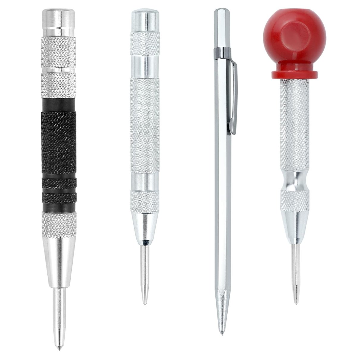 4 Pack Automatic Center Punch Tool Set Includes 5 6es Brass Shell Punch Mark Tile Cutter Pen And Carry Case