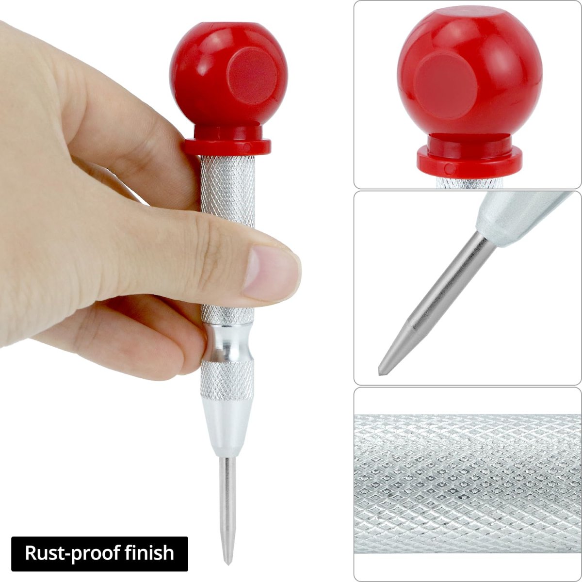 4 Pack Automatic Center Punch Tool Set Includes 5 6es Brass Shell Punch Mark Tile Cutter Pen And Carry Case