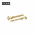 Uxcell Wood Screws M3 5 X 30mm Slotted Round Head Brass Self-tapping Screw 20 Pcs