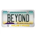 Ford Mustang Yellow In 3d On Mirror Chrome Metal License Plate Frame Official Licensed