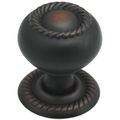 Cosmas 4040orb Oil Rubbed Bronze Rope Scroll Cabinet Hardware Knob With Matching Backplate 1-1 4 Inch Diameter 10 Pack 