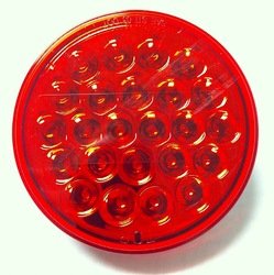 4 In Mirror Finish Led Tail Light Red For Trucks And Trailers 24 Bright Diodes Fits Standard Rubber Grommet Right Position