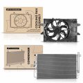 A-premium A C Condenser Cooling Fan Assembly Compatible With Chevrolet Equinox Gmc Terrain 2010-2015 2 4l 2-pc Set