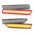 4pc Front Rear Amber Red Full Led Side Marker Lamps For 2004-2008 Acura Tl Clear Lens Chrome Housing Pair Set 