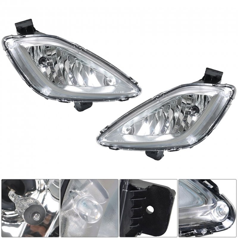 Fog Lights Assembly For Elantra 2011 2012 2013 2 Piece Set With Wiring Harness And Switch Kit Driver Passenger Side Clear