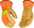 Kinco 1918 Unlined Grain Pigskin Leather High Visibility Glove With Orange Back Work 2x-large Palomino Pack Of 6 Pairs 