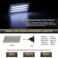 Vipmotoz White Full Led Side Marker Light Front Bumper Fender Parking Lamp Replacement For 2005-2014 Chrysler 300 Lx Chrome