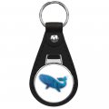 Blue Whale Keychain Black Premium Leather Chain With Key Ring 