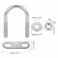 Uxcell Round U-bolts 8 Sets 1 06 27mm Inner Width 53mm Length Steel M6 With Nut Plate Washer