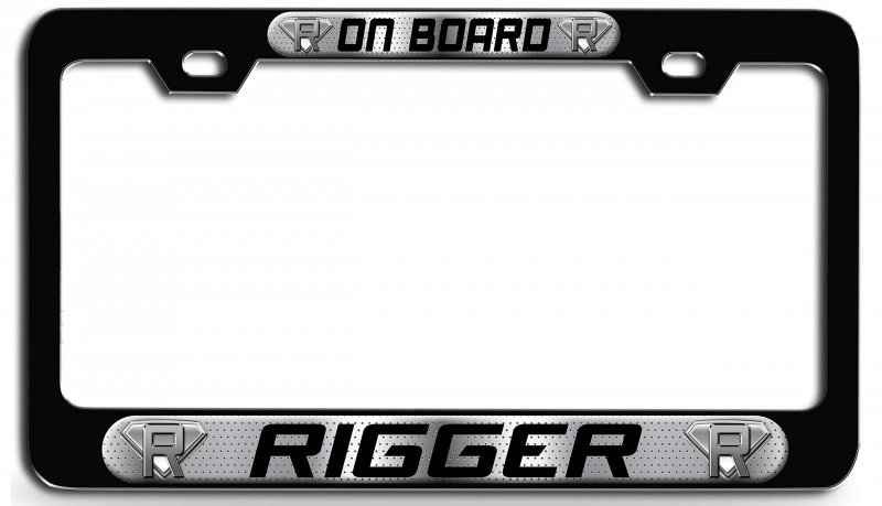 Rigger On Board 3d Metal License Plate Frame Heavy Duty Universal Fit Tag Holder For Auto Suv And Truck 12 X 6 In