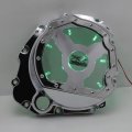 Httmt- Green Led Chrome Engine Cluctch Cover Compatible With 2001-2005 Suzuki Gsxr 600 750 1000 Gsx-r P N Mt313-010a-cd Green