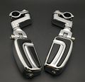 Hk Moto- Motorcycle Chrome Highway Airflow Foot Rest Pegs With 1 2 5 Inch Mounting Bracket For Honda Gl1800 Gl1500 Gl1100