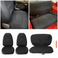 Ecotric Black Cloth Seat Covers Sets Compatible With 1991-1995 Jeep Wrangler Yj 4wd