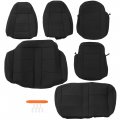 Ecotric Black Cloth Seat Covers Sets Compatible With 1991-1995 Jeep Wrangler Yj 4wd
