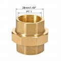 Uxcell Brass Pipe Union Connector Coupling 1pt Fitting With Female Threaded Connects Two Pipes 48mm Length