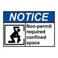 Compliancesigns Plastic Ansi Notice Non-permit Required Confined Space Sign 10 X 7 In With English Text And Symbol White 
