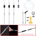 Qauben Car Interior Ambient Lighting Optic Fiber Cable Rgb 64 Colors Multicoloured Music Footwell Kit With Cigarette Lighter