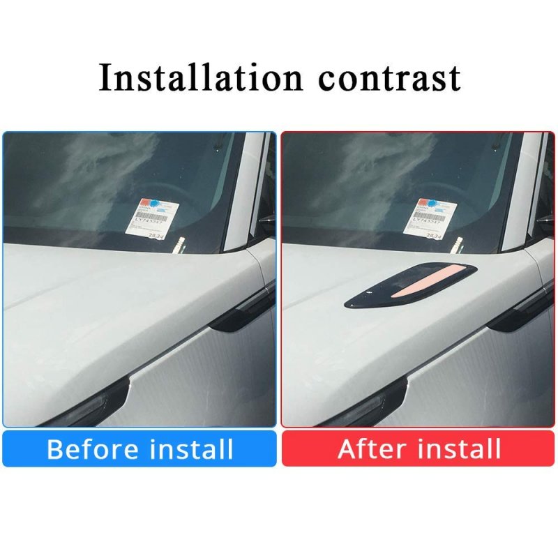 Yiwang Abs Chrome Dummy Hood Vent Slat Air Wing Trim Cover 2pcs For Land Rover Range Velar 2017 2018 2019 2020 Car Accessories