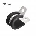 Uxcell 12pcs 5 8 Inch 16mm Cable Clamp 304 Stainless Steel Rubber Cushioned Insulated R Shape Metal For Tube Pipe Wire