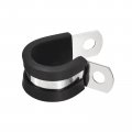 Uxcell 12pcs 5 8 Inch 16mm Cable Clamp 304 Stainless Steel Rubber Cushioned Insulated R Shape Metal For Tube Pipe Wire