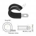 Uxcell 12pcs 5 8 Inch 16mm Cable Clamp 304 Stainless Steel Rubber Cushioned Insulated R Shape Metal For Tube Pipe Wire