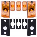 Cab Marker Light 5x Red Amber Top Roof Running With T10 Amber Bulbs Replacement Assembly For 2003-2009 Hummer H2 