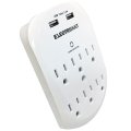 2 4a Wall Power Station With 6 Ac Outlets Usb Ports White