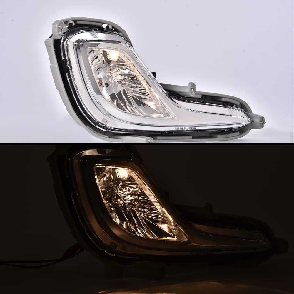 Bumper Fog Light Assembly For Hyundai Accent 2012 2013 2014 2015 2016 2017 Halogen Lens Color Clear 922011r010 922021r000