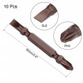 Uxcell 10 Pcs Ph2 Sl6 Magnetic Double Ended Screwdriver Bits 1 4 Inch Hex Shank 2 56-inch Length S2 Power Tool Red