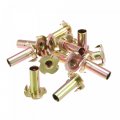 M8x28mm T-nuts 4 Pronged Tee Nut Carbon Steel Threaded Inserts For Wood 24pcs 