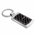 Ipick Image Real Black Carbon Fiber Chrome Metal Case Key Chain Official Licensed For Chevrolet Corvette C8 Z06