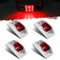 Partsam 4x Red Sealed Chrome Armored Led Trailer Clearance And Side Marker Light 12 