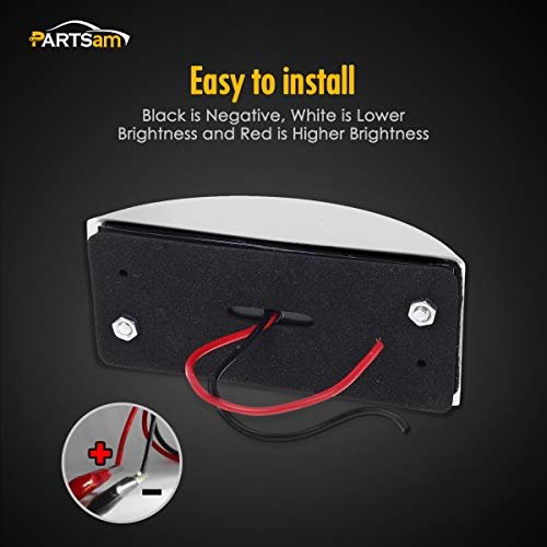 Partsam 4x Red Sealed Chrome Armored Led Trailer Clearance And Side Marker Light 12