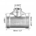 Uxcell Stainless Steel 304 Cast Pipe Fitting 1 Bspt X 4 Female Tee Shaped Connector Coupler 2pcs