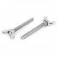 Uxcell M6 X 50mm Thread 304 Stainless Steel Wing Bolt Butterfly Screw Fastener 5pcs