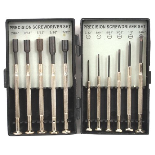 11pc Precision Screwdriver Nut Driver Set Case Tools