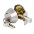 Uxcell House Bedroom Door Metal Security Deadbolt Lock Sliver Tone W Keys
