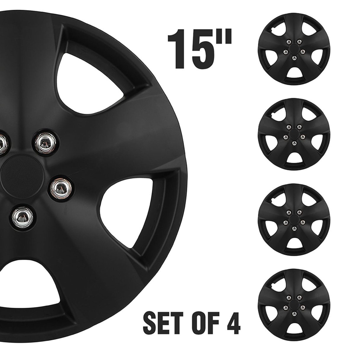 Universal Hubcap Wheel Covers 15 In Black Abs Material Rim Cover For Acura Chevrolet Dodge Ford Honda Hyundai Kia Mazda
