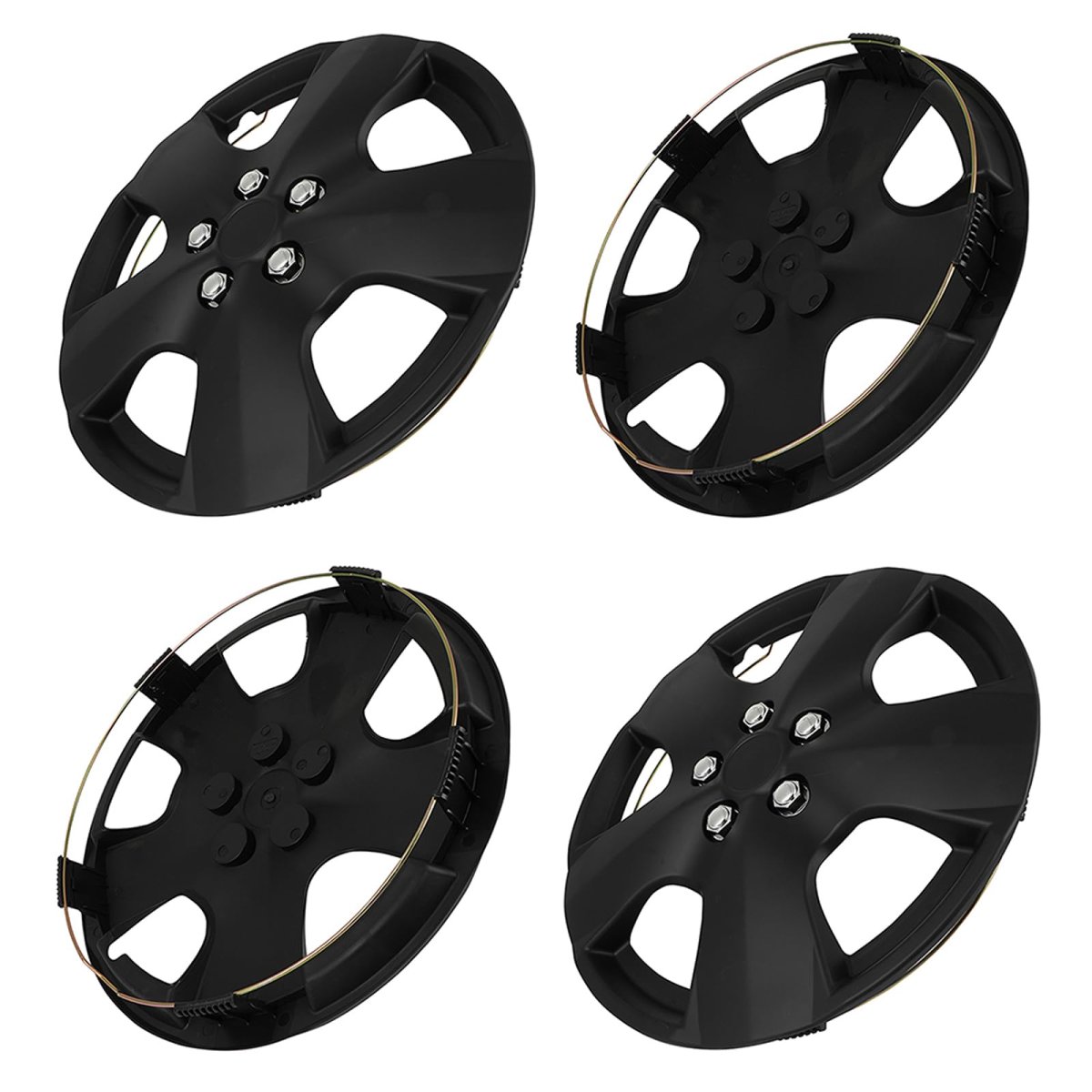 Universal Hubcap Wheel Covers 15 In Black Abs Material Rim Cover For Acura Chevrolet Dodge Ford Honda Hyundai Kia Mazda