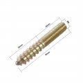 Uxcell M6 Hanger Bolts Length 1-5 8 40mm Double Headed Self-tapping Screw 6mm Wood Joint Furniture Legs 10pcs