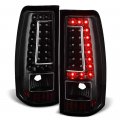 Acanii For 1999-2002 Chevy Silverado 1500 2500 3500 Gmc Sierra Black Led Strip Tail Lights Lamps Assembly Left Right